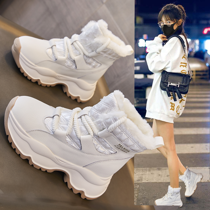 真皮加绒加厚厚底雪地靴保暖棉靴