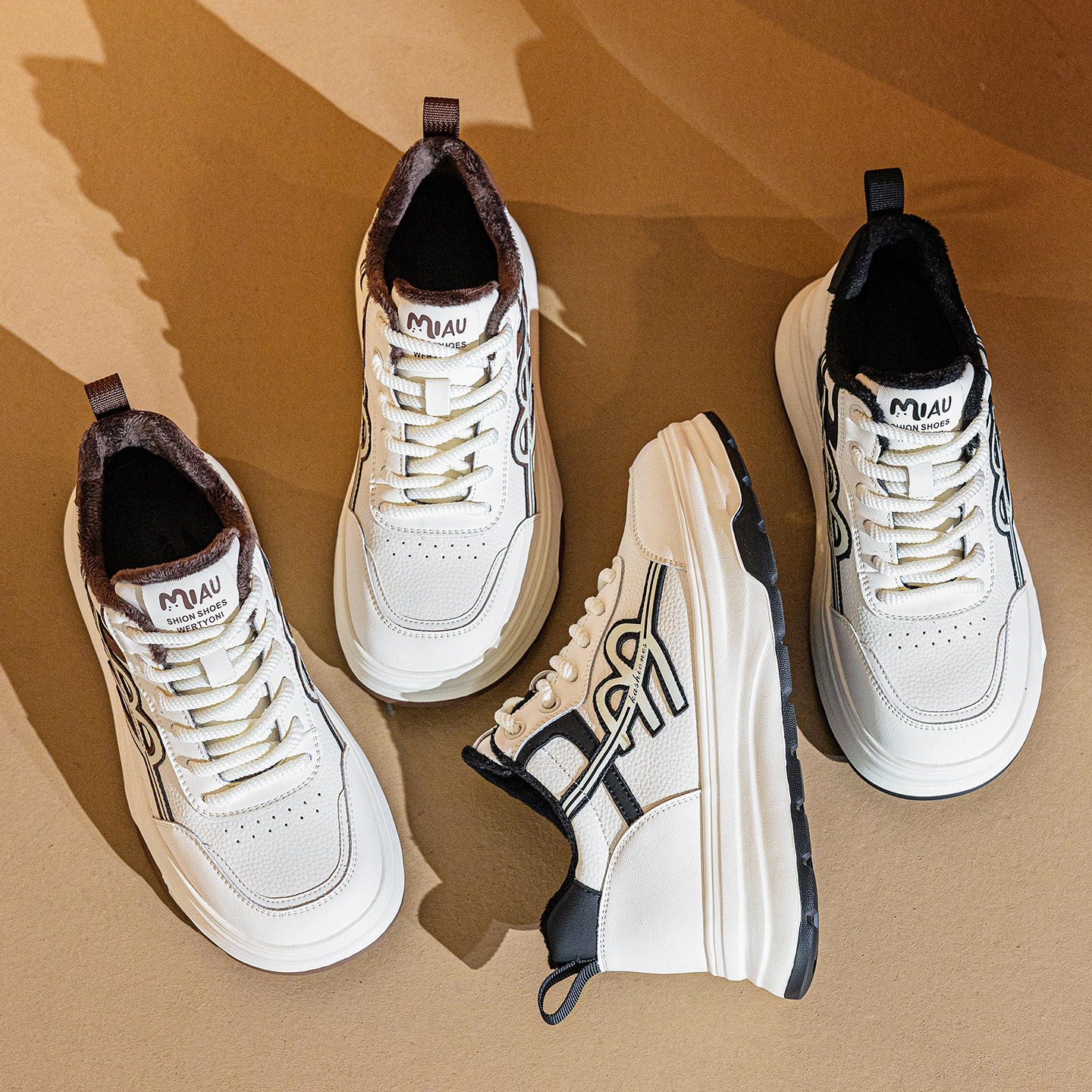 真皮大码加绒高帮小白鞋女41到43