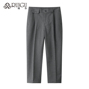 加厚 25冬季 瑞谷高级感九分休闲裤 男坠感设计潮宽松半松紧磨毛西裤