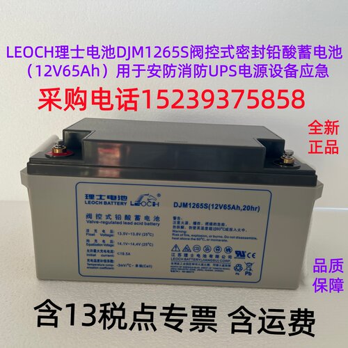 LEOCH理士电池DJM1265S阀控式密封铅酸蓄电池（12V65Ah）全新包邮