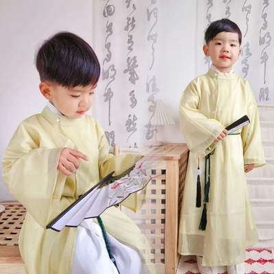 李白唐代圆领袍国学演出服