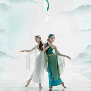 儿童青蛇白蛇中国风女童古典舞蹈演出服六一古风少儿表演服练功服
