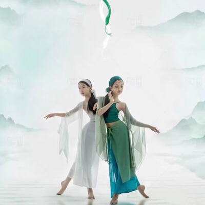 儿童青蛇白蛇中国风女童古典舞蹈演出服六一古风少儿表演服练功服