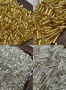 日本进口MIYUKI御幸金银管珠3mm6mm灌银散珠DIY串珠法秀饰品配件