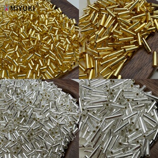 日本进口MIYUKI御幸金银管珠3mm6mm灌银散珠DIY串珠法秀饰品配件