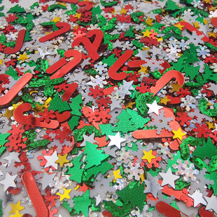 圣诞节装饰材料DIY雪花星星圣诞树亮片儿童手工美工贺卡饰品配件