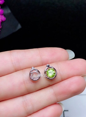 纯银吊坠空托小巧简单圆形翡翠