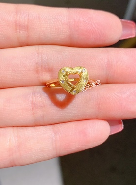 s925纯银戒指空托古法银 心形5*5mm代镶碧玺 托帕石 石榴石 日韩