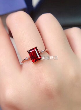 s925银戒指空托简单长方形款代镶