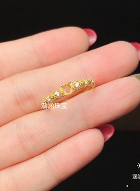 s925银饰品戒指空托托帕石红宝石