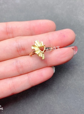 s925银饰品戒指空托古法银 心形5*5mm代镶石榴石 坦桑石碧玺 w