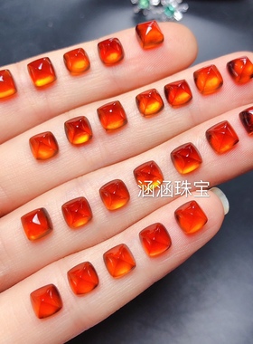 天然芬达石榴石素面糖吊坠戒面