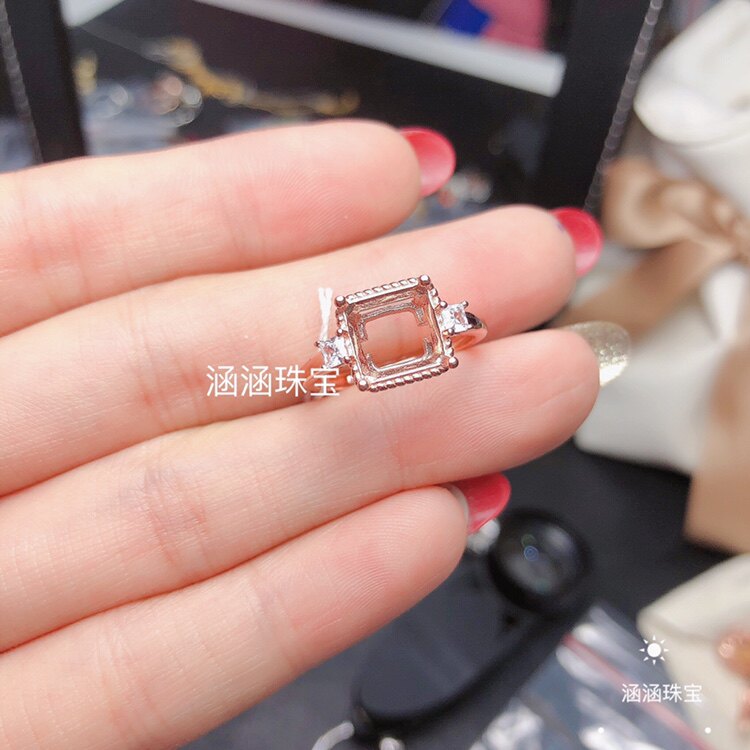 银饰品紫晶糖塔大方戒指空托图片