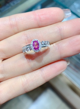 s925银饰品戒指空托椭圆形4*6mm代镶粉蓝宝石 碧玺 蓝宝石 时尚