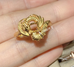 s925银饰品戒指空托生肖龙 方形5*5mm代镶透辉石 石榴石 时尚百搭