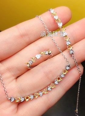 s925银饰品戒指手链3*3mm双色款