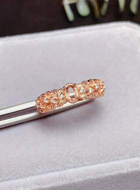 s925银饰品 戒指空托椭圆形3*5mm镂空花边 复古 代镶嵌  w