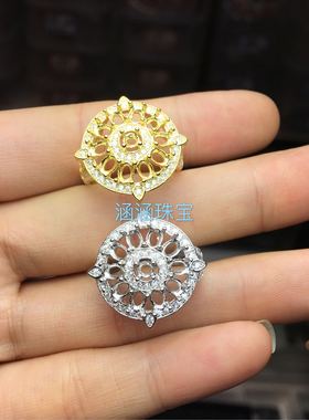 925纯银活口戒指空托主石红宝石