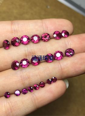 天然美铝石榴石裸石戒面圆形34