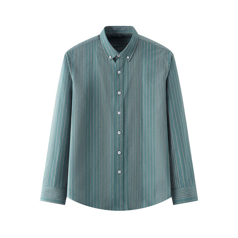 2026春装新款男纯棉商务休闲经典条纹长袖衬衫高端上衣青年衬衣潮