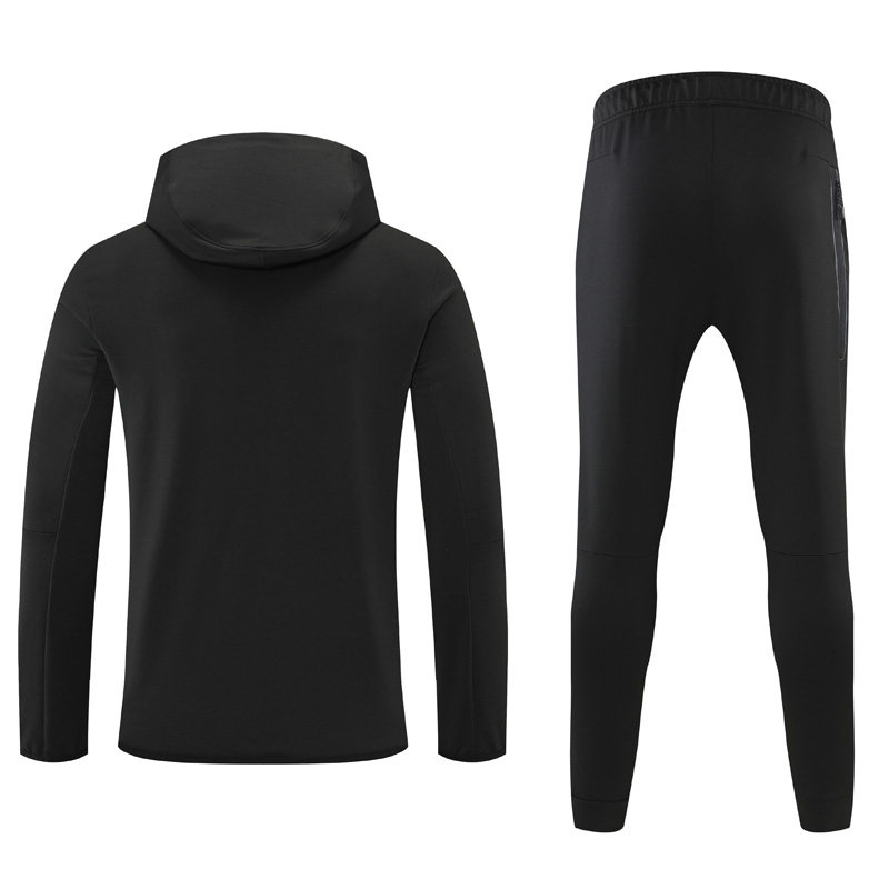 후드 스포츠웨어 슈트 긴팔 지퍼 재킷 커프 스웨트팬츠 트레이닝 슈트 러닝 캐주얼 슈트 남성용 전체 세트