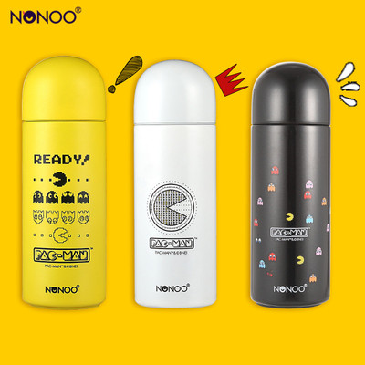 NONOO吃豆人创意时尚保温杯男女学生水杯便携随行防漏杯盖360ml
