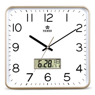 霸王钟表方形挂钟客厅时钟现代简约挂墙挂表2024新款 静音石英钟