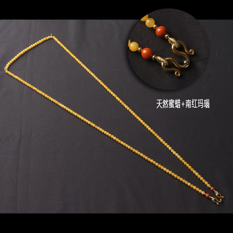 原创天然蜜蜡佛牌链蜜蜡南红玛瑙吊坠绳唐卡挂链佛牌链子专用挂绳