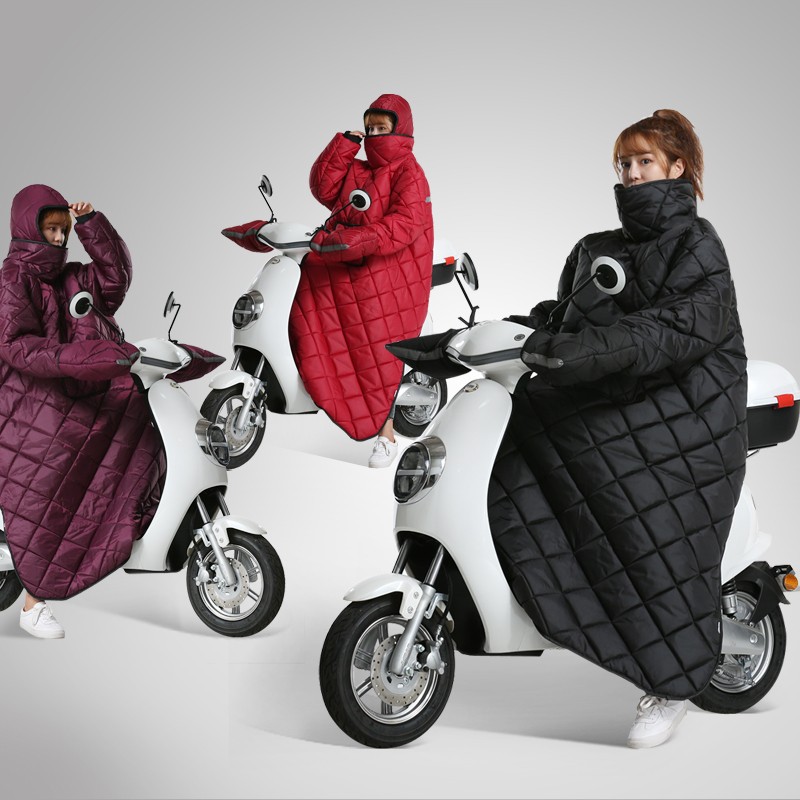 新款冬季电动车挡风被防水加厚保暖带把套摩托车挡风衣户外骑车