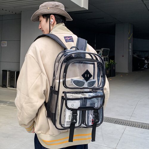 透明PC大容量轻便旅行双肩包