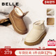 百丽厚底保暖加绒雪地靴女款 羊毛毛短靴子D1K4DDM4 棉鞋 冬季 新款