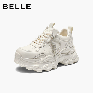 百丽马赛克老爹鞋 试用 皮面厚底增高春季 新款 子 运动休闲鞋 新品