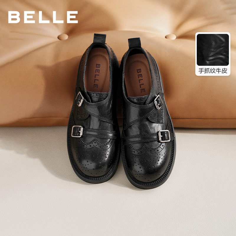 百丽时光画报乐福英伦单鞋女孟克勃肯鞋