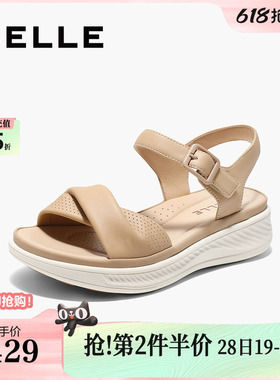 百丽厚底休闲凉鞋女夏季新款妈妈鞋子可外穿凉拖鞋子D6N2DBL5