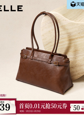 百丽包包女冬季反绒麂皮大容量旅游包法棍单肩手提托特包F307