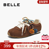 百丽薄底双鞋 子E2M1DCM5 休闲运动鞋 带阿甘芭蕾德训鞋 女新款