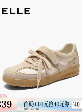 百丽女鞋子运动风芭蕾风德训鞋新款魔术贴运动休闲板鞋D8N1DAA5