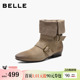 百丽复古显瘦时装 西部中筒靴BFB62DS5 靴子女冬新商场同款