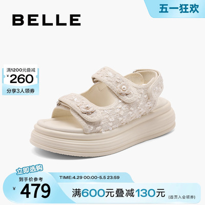 百丽运动厚底凉鞋女款20