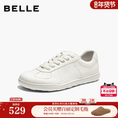 百丽简约小白鞋 BIH23BM6 薄底休闲鞋 女2026夏商场新款 复古德训鞋