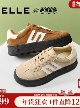 百丽复古厚底德训鞋女鞋秋季新款跑道运动休闲鞋子E2E1DCM5