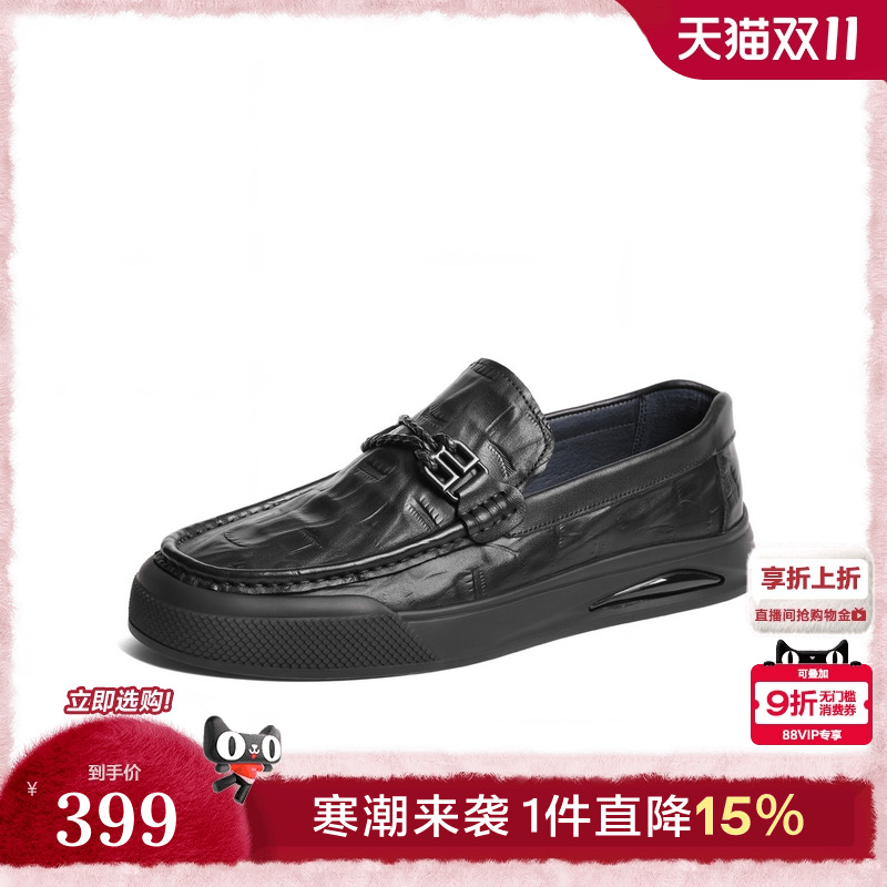 百丽2024休闲鞋商务乐福鞋