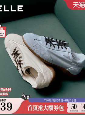 百丽海盐糖芭蕾德训鞋女鞋2026新款舒适软底鞋蓝色休闲鞋F9D1DCM6