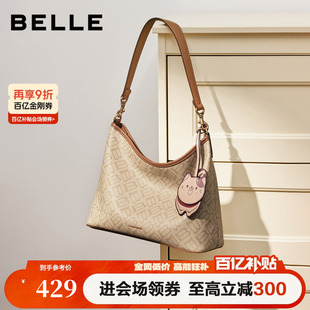 复古通勤休闲单肩斜挎托特包X7506AX6 百丽包包女2026春新商场同款