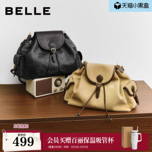 百丽包包女反绒麂皮大容量手抓纹单肩背包学生双肩托特包JY178A