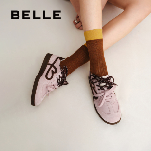 女薄底休闲鞋 百丽女鞋 流心曲奇阿甘德训鞋