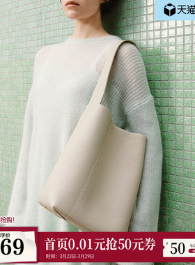 百丽包包女勃艮第真皮酒鬼袋09通勤水桶包大容量托特包X9249DX3