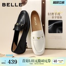 软平底豆豆深口单鞋 子E3C1DCA5预 女新款 百丽羊皮英伦风乐福小皮鞋
