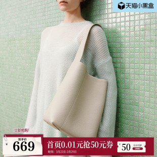 百丽包包女勃艮第真皮酒鬼袋09通勤水桶包大容量托特包X9249DX3