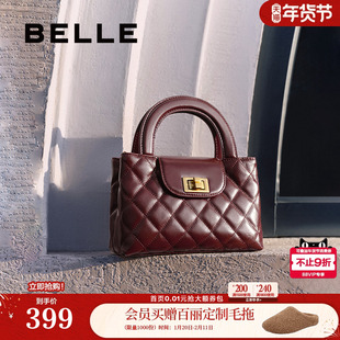 百丽包包女商场同款新年礼物手提单肩斜跨包红色婚包小方包X7183A